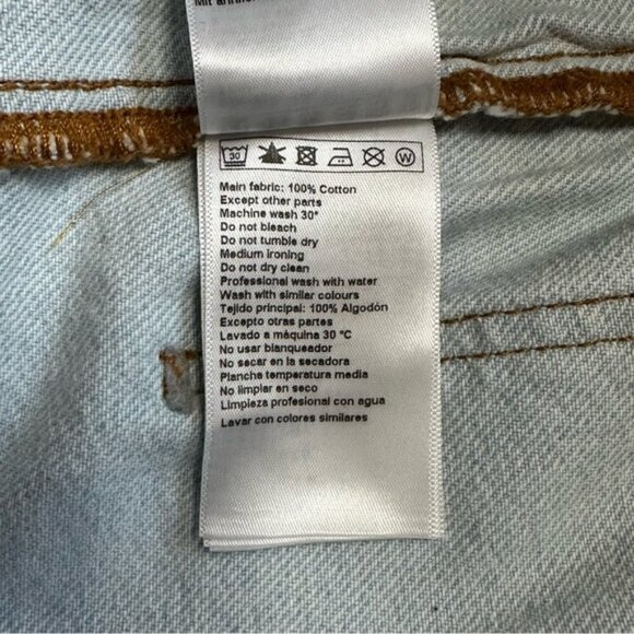 ba&sh Jeans Apolo High Waisted Two-Tone Denim 100% Cotton 80’s Retro - Size 0 - Picture 8 of 14